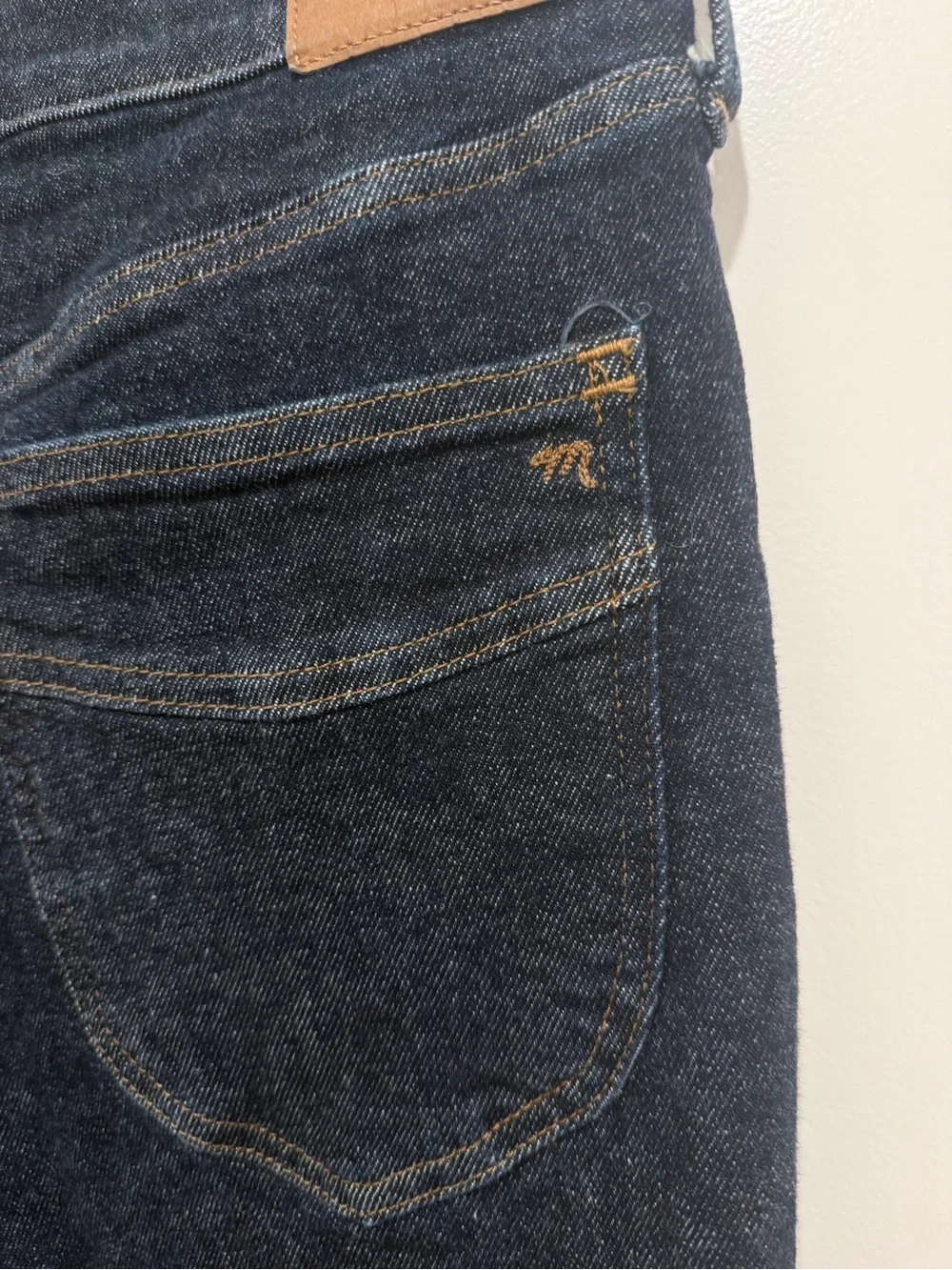 Madewell The Perfect Vintage Flare Dark Blue Jeans with Copper Rivets